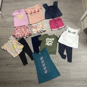 Tea Janie&Jack & more BUNDLE all Sz.3  6 Tops 1 Dress 6 Bottoms 7 Outfits Total